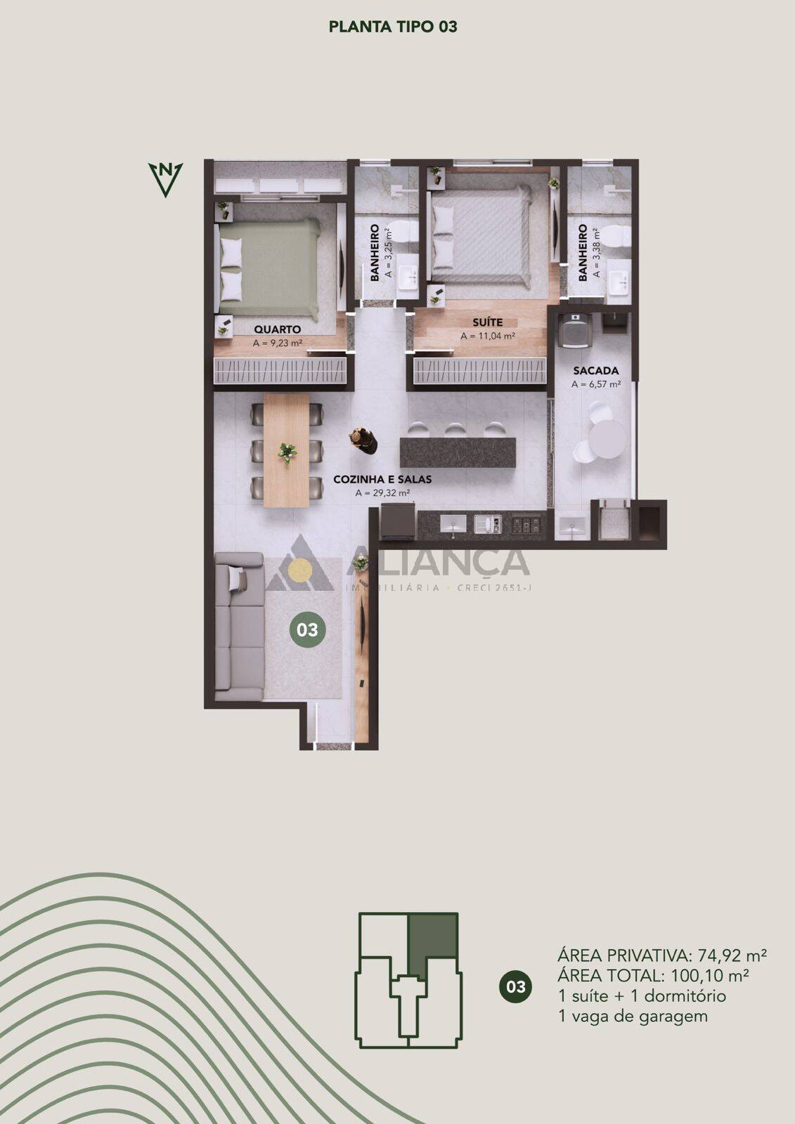 Apartamento à venda com 3 quartos, 74m² - Foto 8