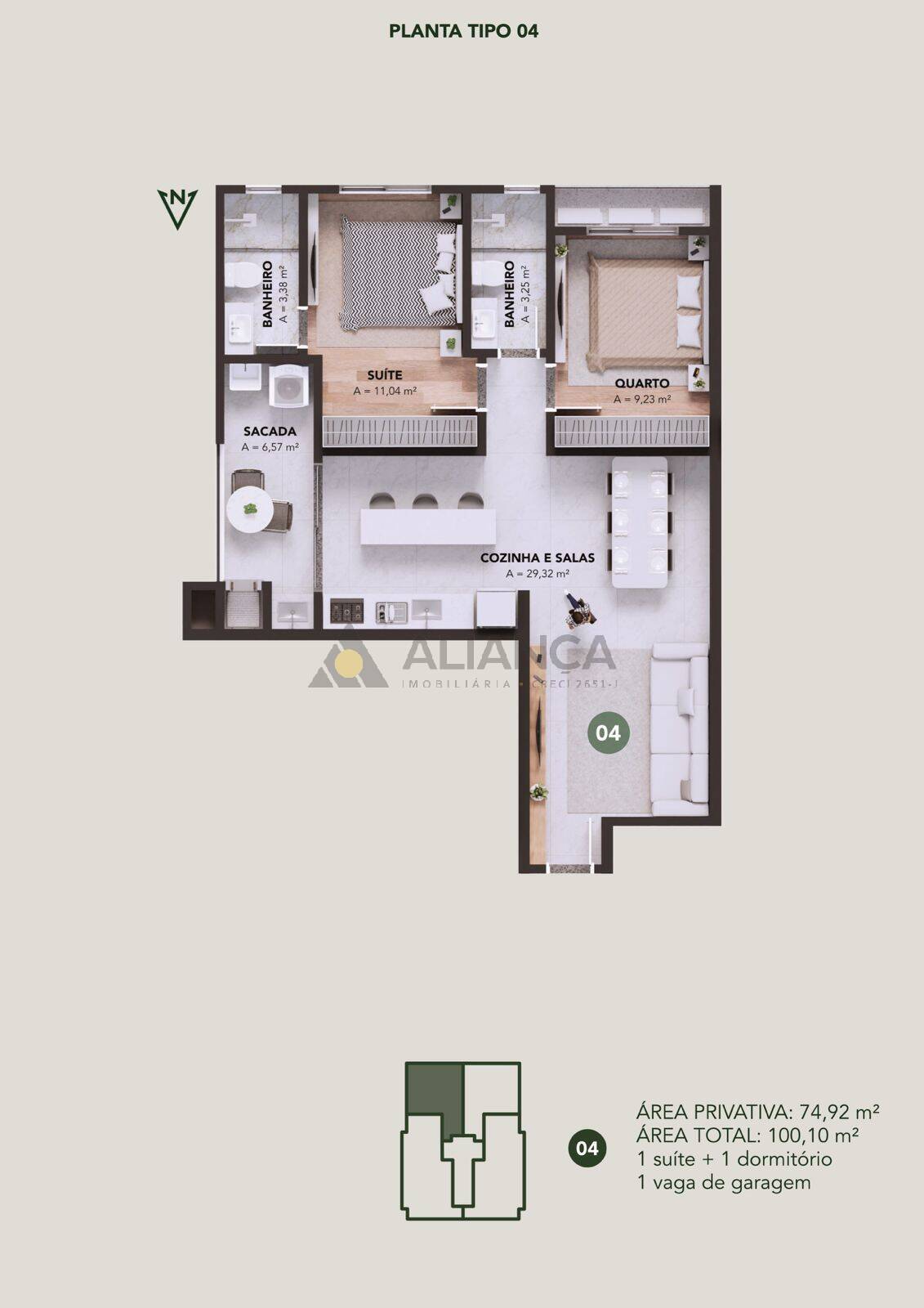 Apartamento à venda com 3 quartos, 74m² - Foto 9