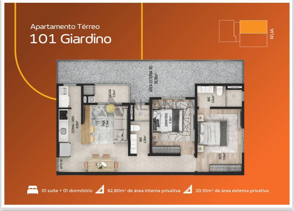 Apartamento à venda com 1 quarto, 62m² - Foto 4