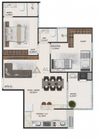 Apartamento à venda com 2 quartos, 72m² - Foto 10